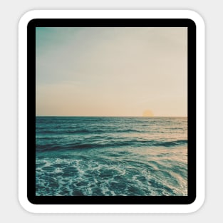 Beauty Sun and Blue Ocean Wave Sticker